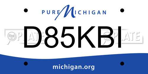 D85KBI Michigan License Plate