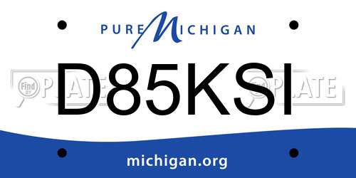 D85KSI Michigan License Plate