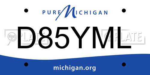 D85YML Michigan License Plate