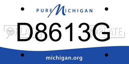 D8613G Michigan License Plate