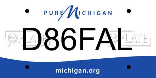 D86FAL Michigan License Plate