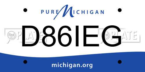 D86IEG Michigan License Plate