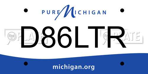D86LTR Michigan License Plate