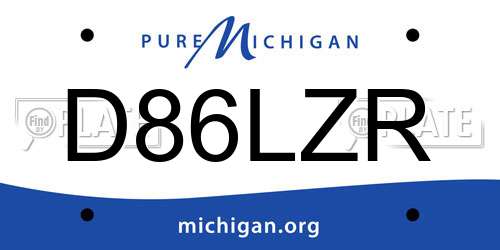 D86LZR Michigan License Plate