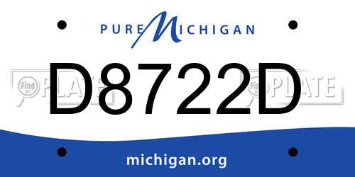 D8722D Michigan License Plate