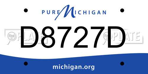 D8727D Michigan License Plate