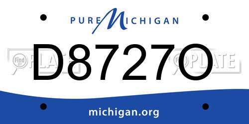 D8727O Michigan License Plate