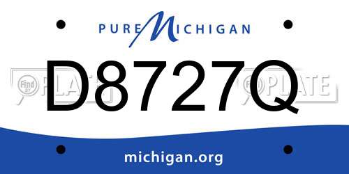 D8727Q Michigan License Plate