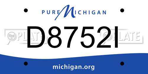 D8752I Michigan License Plate
