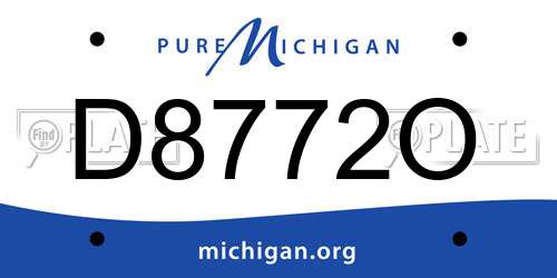 D8772O Michigan License Plate