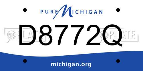 D8772Q Michigan License Plate