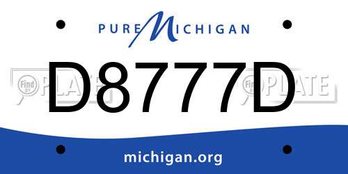 D8777D Michigan License Plate