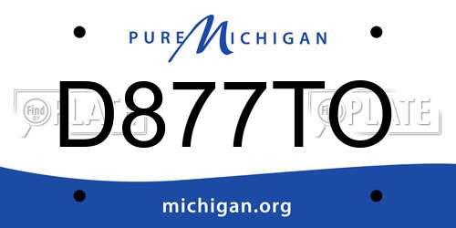 D877TO Michigan License Plate