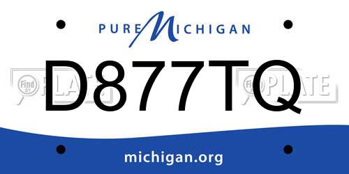 D877TQ Michigan License Plate