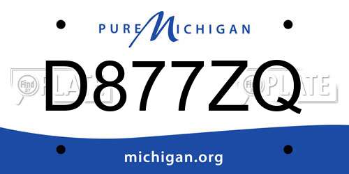 D877ZQ Michigan License Plate