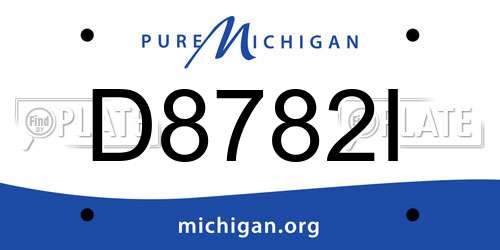 D8782I Michigan License Plate