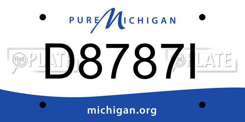 D8787I Michigan License Plate