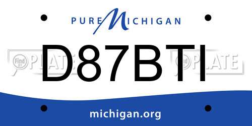 D87BTI Michigan License Plate