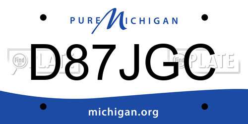 D87JGC Michigan License Plate
