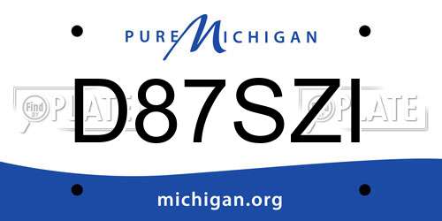 D87SZI Michigan License Plate