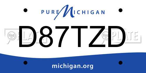 D87TZD Michigan License Plate
