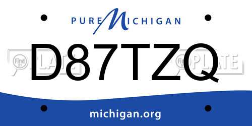 D87TZQ Michigan License Plate