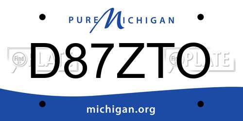 D87ZTO Michigan License Plate