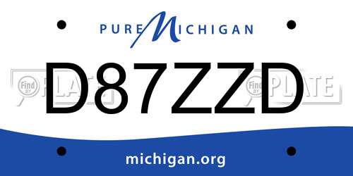 D87ZZD Michigan License Plate