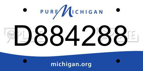 D884288 Michigan License Plate