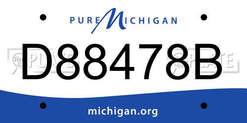 D88478B Michigan License Plate