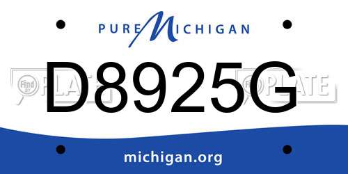 D8925G Michigan License Plate