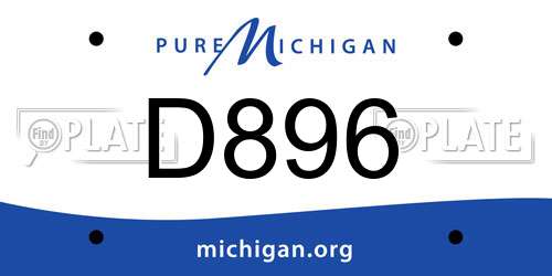 D896 Michigan License Plate