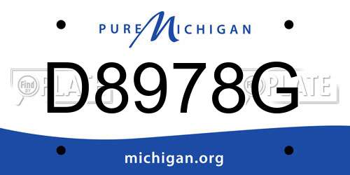 D8978G Michigan License Plate