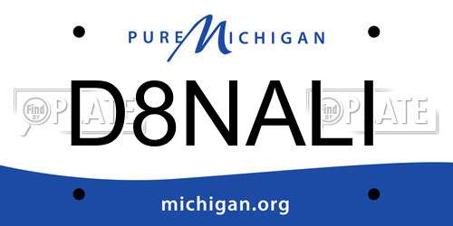 D8NALI Michigan License Plate
