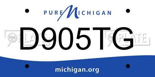 D905TG Michigan License Plate