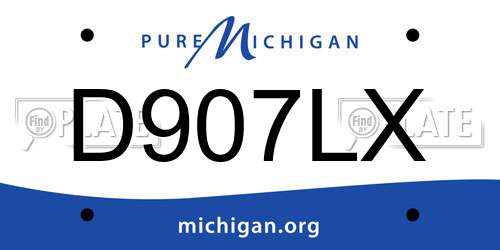 D907LX Michigan License Plate
