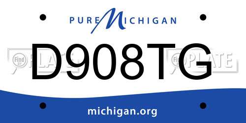 D908TG Michigan License Plate