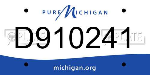 D910241 Michigan License Plate