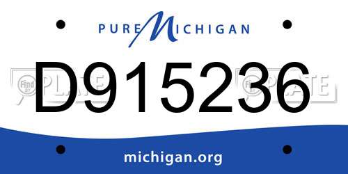 D915236 Michigan License Plate