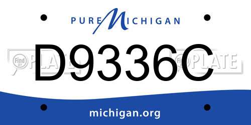D9336C Michigan License Plate