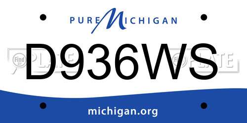 D936WS Michigan License Plate