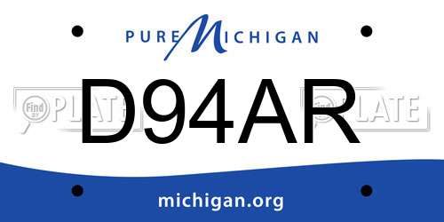 D94AR Michigan License Plate