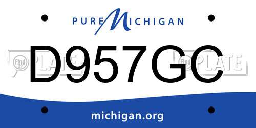 D957GC Michigan License Plate