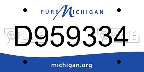 D959334 Michigan License Plate