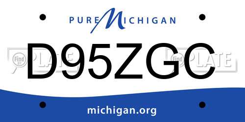 D95ZGC Michigan License Plate