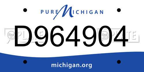 D964904 Michigan License Plate