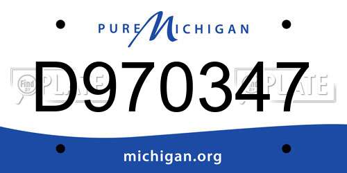 D970347 Michigan License Plate