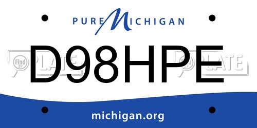 D98HPE Michigan License Plate