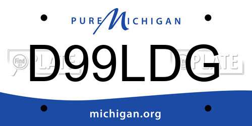 D99LDG Michigan License Plate
