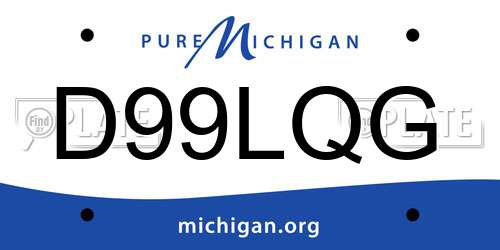 D99LQG Michigan License Plate